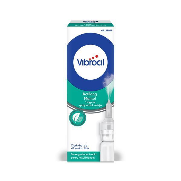 Poza produs Vibrocil Actilong Mentol 1 mg/ml spray nazal, Haleon | 10 ml