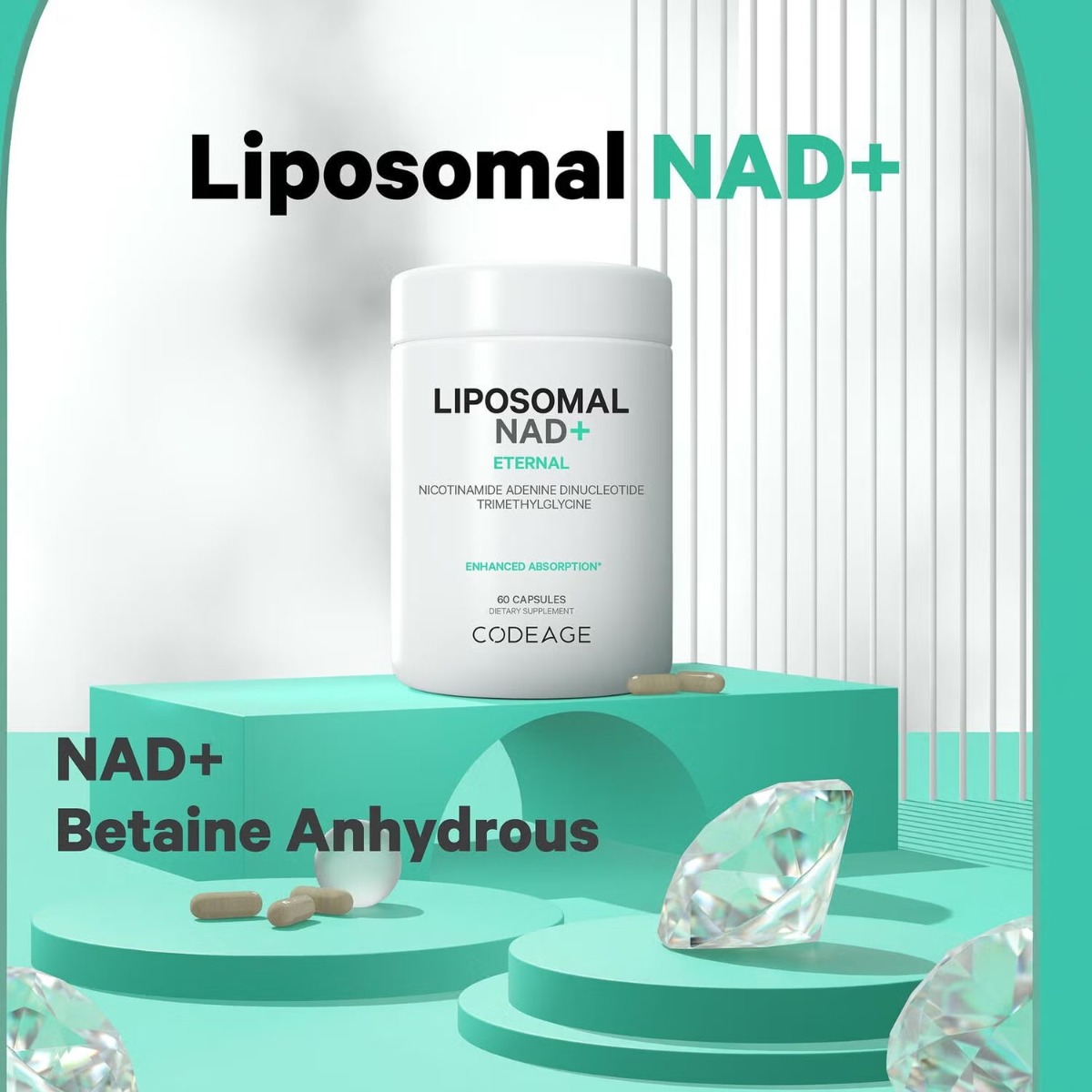 Poza produs GNC CODEAGE LIPOSOMAL NAD+ETERNAL 60CAPS 585138