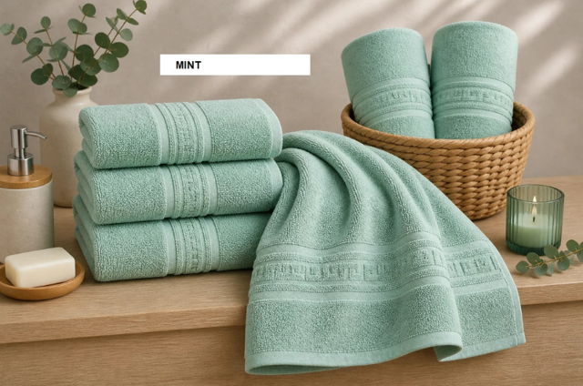 Poza produs Set prosop GREEK BORDER 100% bbc Mint, Ralex | 2 buc