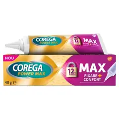 Crema adeziva pentru proteza dentara Corega Power Max Fixare+Confort, Haleon | 40 g