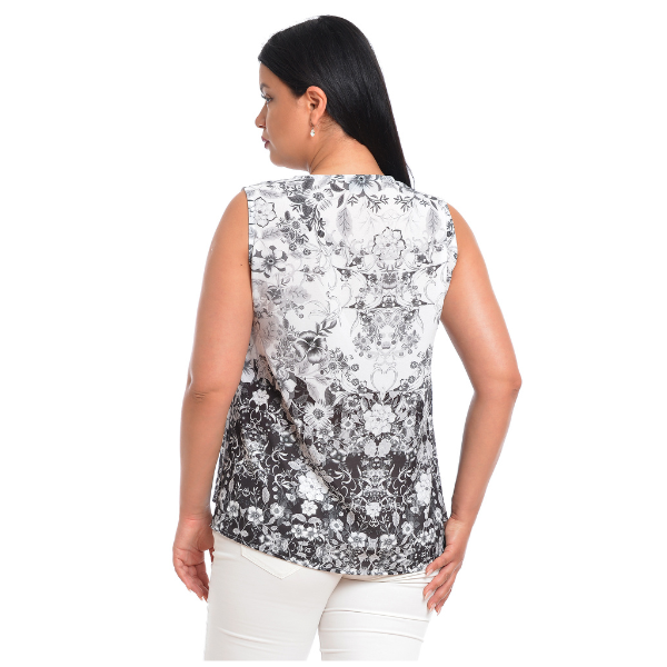 Poza produs Bluza vara ERV22V199 alb/negru floral, Eranthe | marimea M