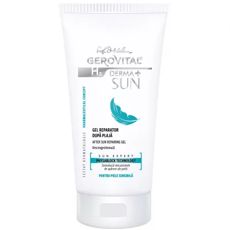 Poza produs Gel reparator dupa plaja H3 Derma+ Sun, Gerovital , Farmec | 150 ml