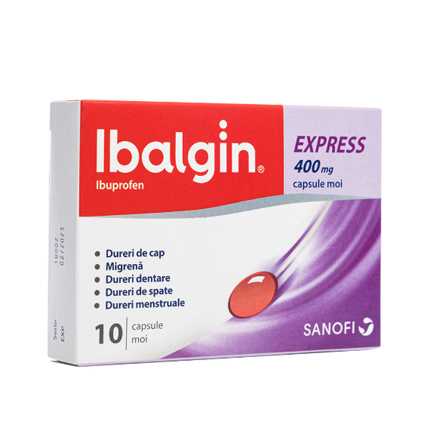 Poza produs Ibalgin Express 400 mg, Opella Healthcare | 10 capsule moi