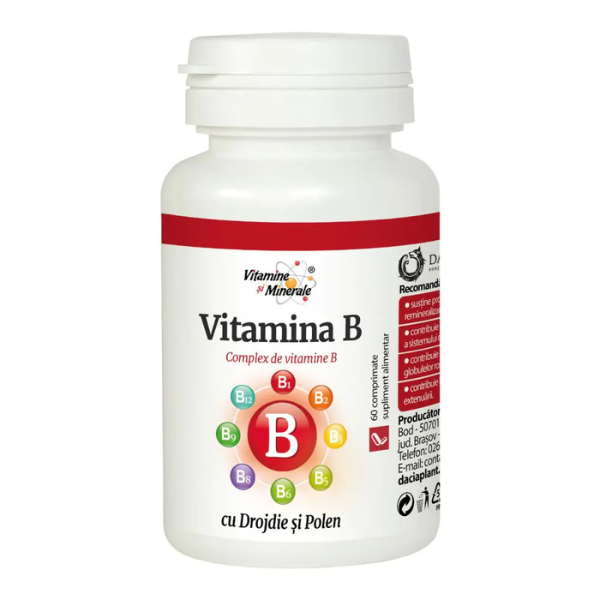Poza produs Vitamina B cu Drojdie si Polen, Dacia Plant | 60 comprimate