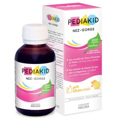Sirop cu miere si lamaie pentru raceala Nez-Gorge, Pediakid, Laboratoires Ineldea | 250 ml