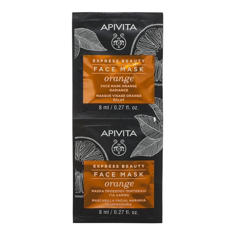 Poza produs Masca de fata pentru luminozitate cu extract de portocale, Apivita | 2 x 8 ml