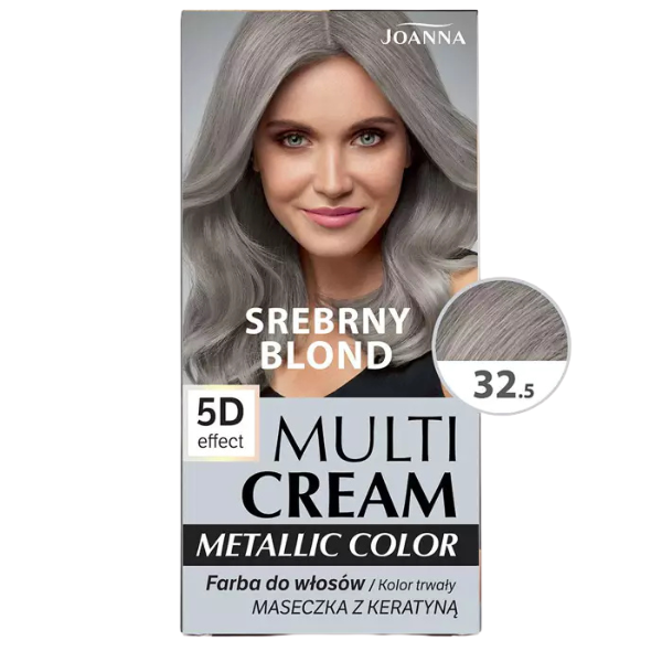 Poza produs Vopsea de par 32.5 Blond argintiu Metallic Color, Joanna | 125 g