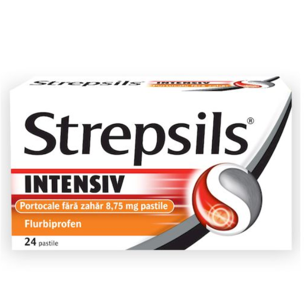 Poza produs Strepsils Intensiv Portocale fara zahar, Reckitt Benckiser | 24 comprimate