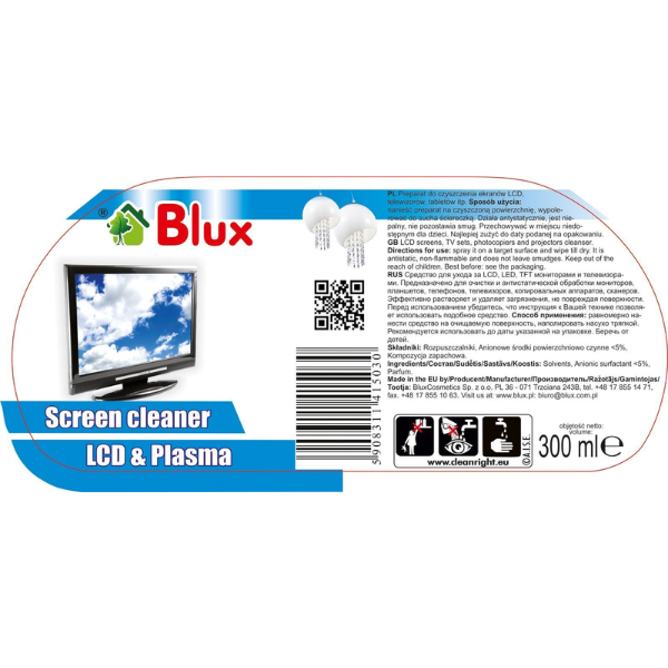 Poza produs Solutie curatare LCD si Plasma, Blux | 300 ml