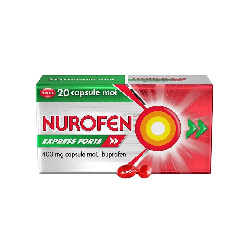 Poza produs Nurofen Express Forte 400 mg, Reckitt Benckiser | 20 capsule moi