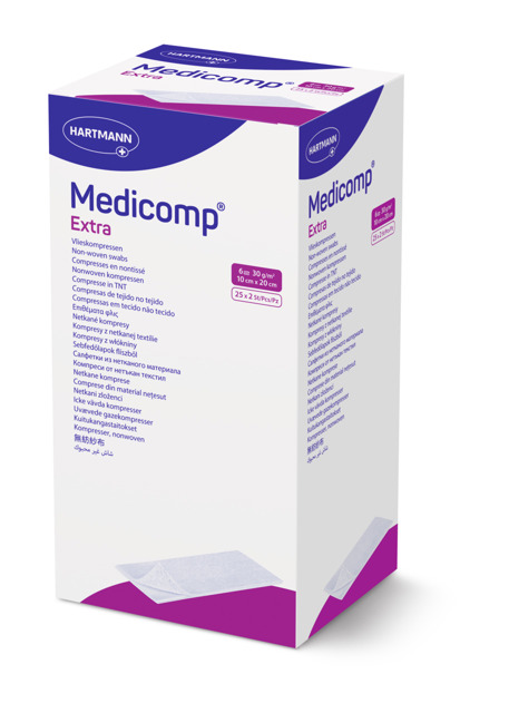 Poza produs Comprese sterile Medicomp Extra, 10 x 20 cm, Hartmann | 25 bucati