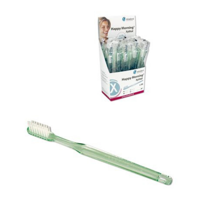 Poza produs Periuta de dinti de unica folosinta cu Xilitol HM, Miradent | 1 buc