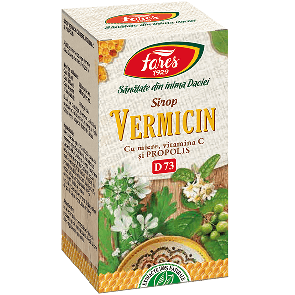Poza produs Vermicin cu miere si propolis, D73, sirop, Fares |  100 ml