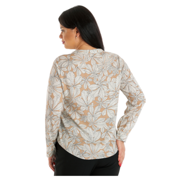 Poza produs Bluza funda dama ERP23V219 cappuccino/alb frunze, Eranthe | marimea XL