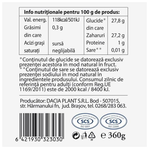 Poza produs Bun de Tot Dulceata Smochine, fara zahar, Dacia Plant | 360 g