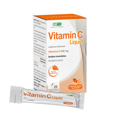 Vitamina C liquid 500 mg, fara gluten si lactoza, Medochemie | 20 plicuri