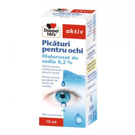 Poza produs Picaturi oftalmice Augen Tropfen Hyaluron 0.2%, Doppelherz Aktiv | 10 ml