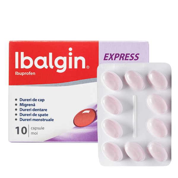 Poza produs Ibalgin Express 400 mg, Opella Healthcare | 10 capsule moi