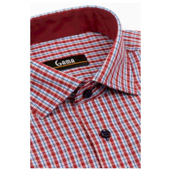 Camasa barbati 24-1924 Slim Fit, bordo/albastru carouri, Gama | marimea 41/42 — poza produs 2/2