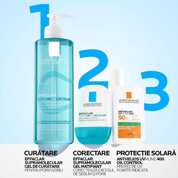 Gel de curatare pentru excesul de sebum Effaclar Supramolecular, La Roche-Posay | 400 ml — poza produs 13/16