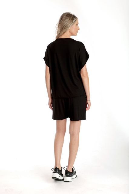 Poza produs Tinuta de vara CV24068 negru/roz fluture, Cesy | marimea M