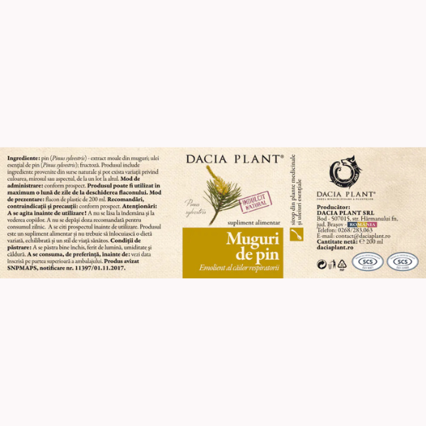 Poza produs Sirop Muguri de Pin, Dacia Plant | 200 ml