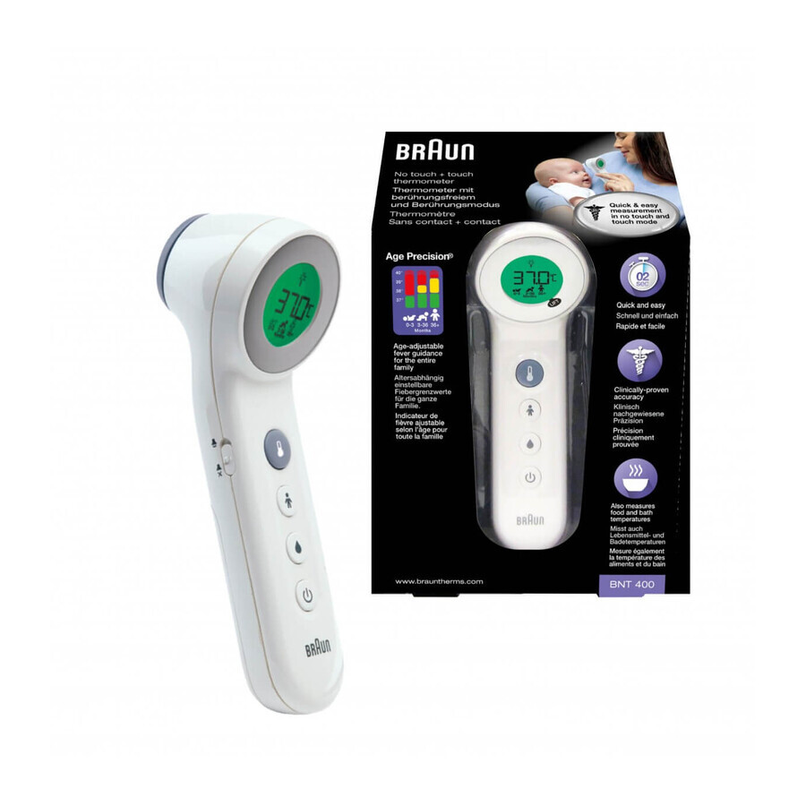 Poza produs Termometru No touch + touch cu Age Precision BNT400, Braun