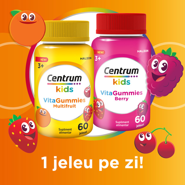 Poza produs Centrum Kids VitaGummies Multifruct, Haleon | 60 jeleuri