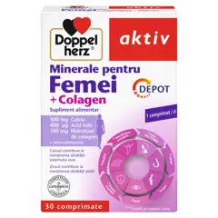 Minerale pentru femei + colagen, Doppelherz Aktiv | 30 comprimate