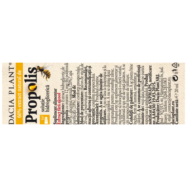 Poza produs Propolis fara alcool spray, Dacia Plant | 20ml
