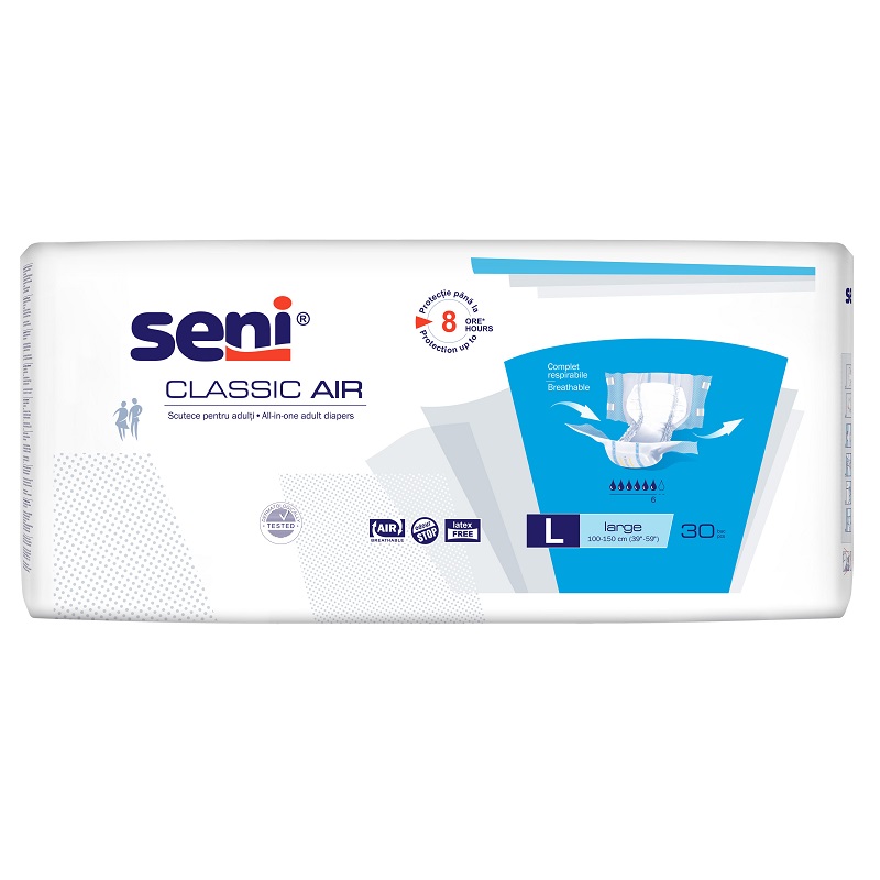 Poza produs Scutece adulti Classic Air, Large, Seni | 30 bucati