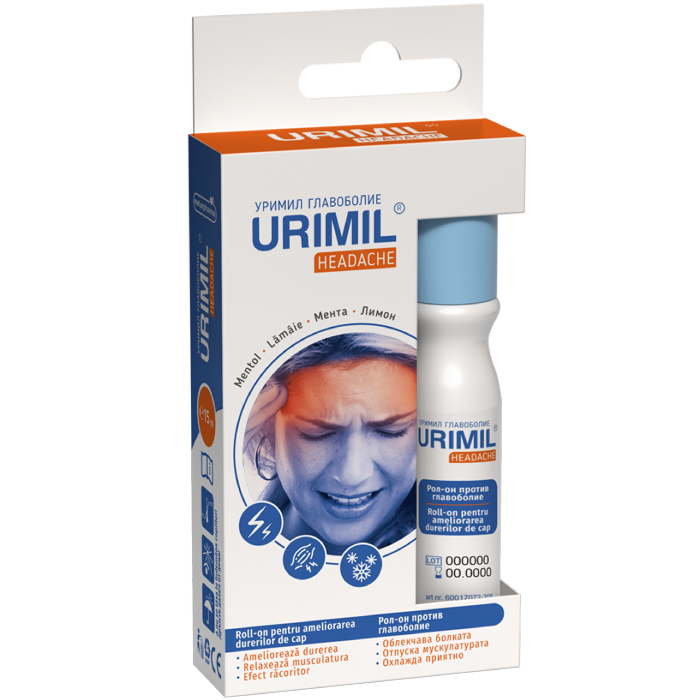 Poza produs Urimil Headache roll-on impotriva durerilor de cap, Naturpharma | 15 ml