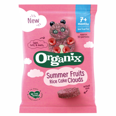 Rondele ecologice Bio din Orez cu Fructe de Vara 7+ luni, Organix | 40 g