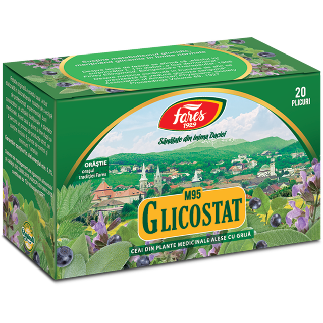 Poza produs Glicostat, M95, ceai la plic, Fares | 20 plicuri