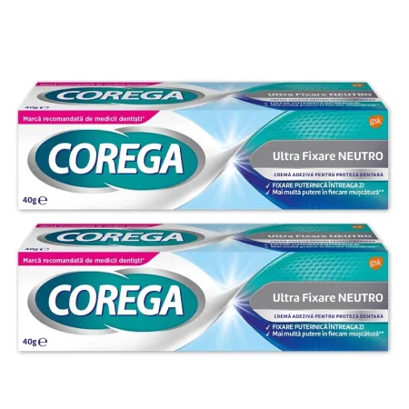 Poza produs Corega Ultra Fixare Neutro, Haleon | pachet 1 + 1 (gratis)