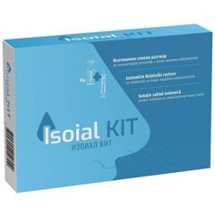 Kit solutie salina pentru nas infundat + nebulizator nazal, Isoial | 15 flacoane x 5 ml