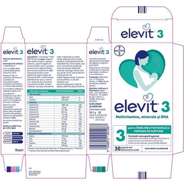 Elevit 3, Bayer | 30 capsule moi — poza produs 2/3