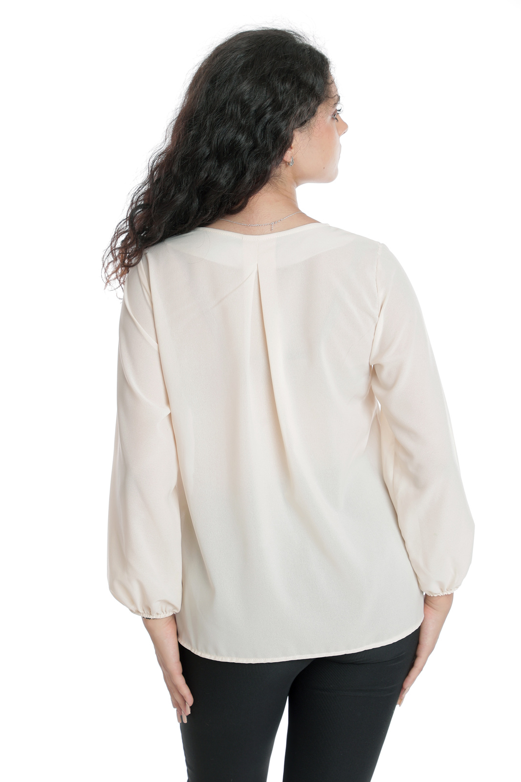 Poza produs Bluza voal si dantela CT23070 crem, Cesy | marimea L