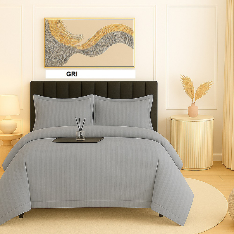 Poza produs Lenjerie de pat DAMASC gri 230x260 cm, Ralex | 1 buc