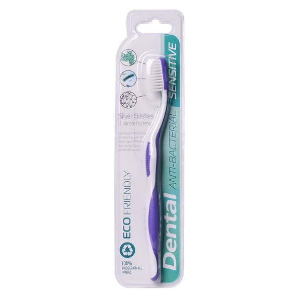 Poza produs Periuta de dinti Dental Eco Friendly Antibacteriana Sensitive - mov, Rubella 