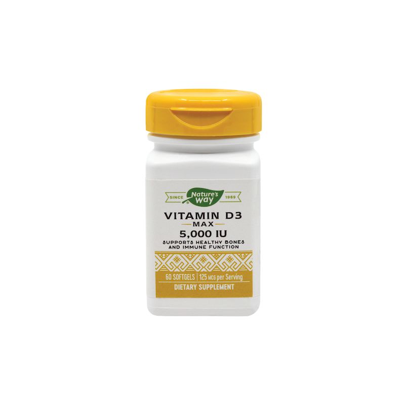 Poza produs Natures Way Vitamina D3 5000 ui | 60 capsule