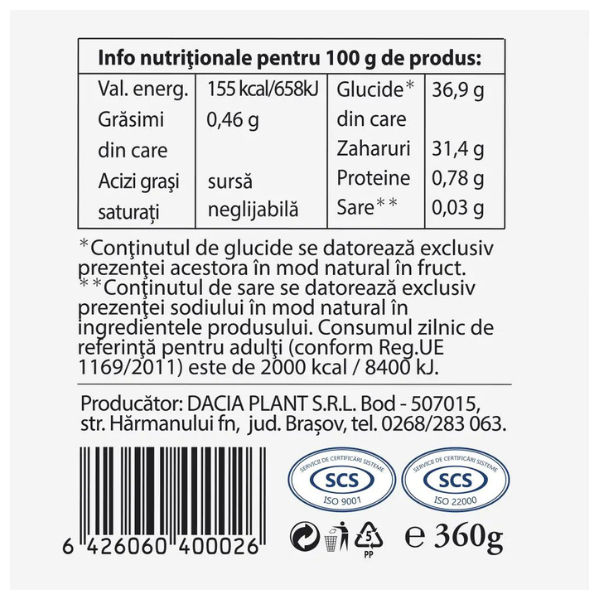 Poza produs Bun de tot dulceata de fructe de padure, fara zahar, Dacia Plant | 360g
