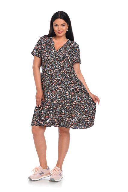 Poza produs Rochie tunica vara DV22RT42 negru floral, Dress to Impress | marimea 36/38