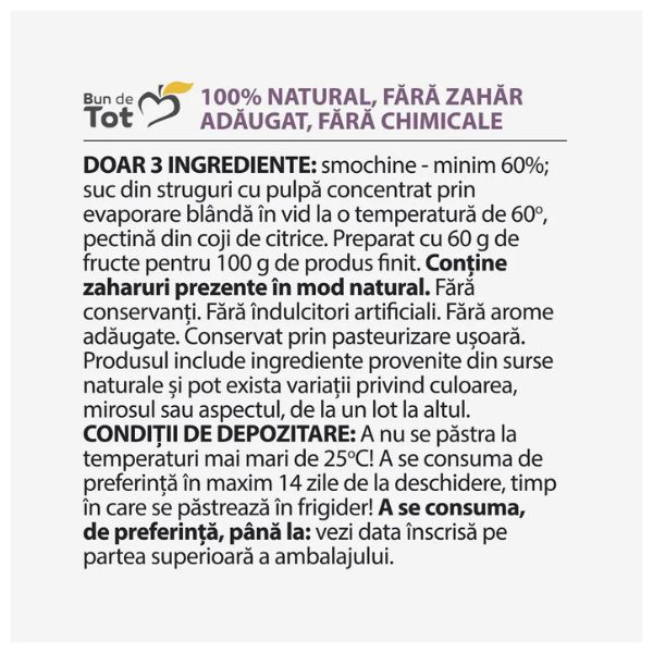 Poza produs Bun de Tot Dulceata Smochine, fara zahar, Dacia Plant | 360 g
