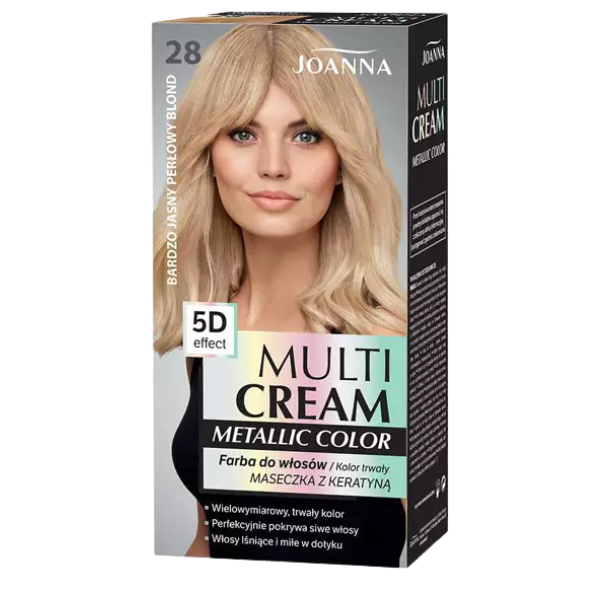 Poza produs Vopsea de par 28 Blond Perlat foarte deschis Metallic Color, Joanna | 125 g