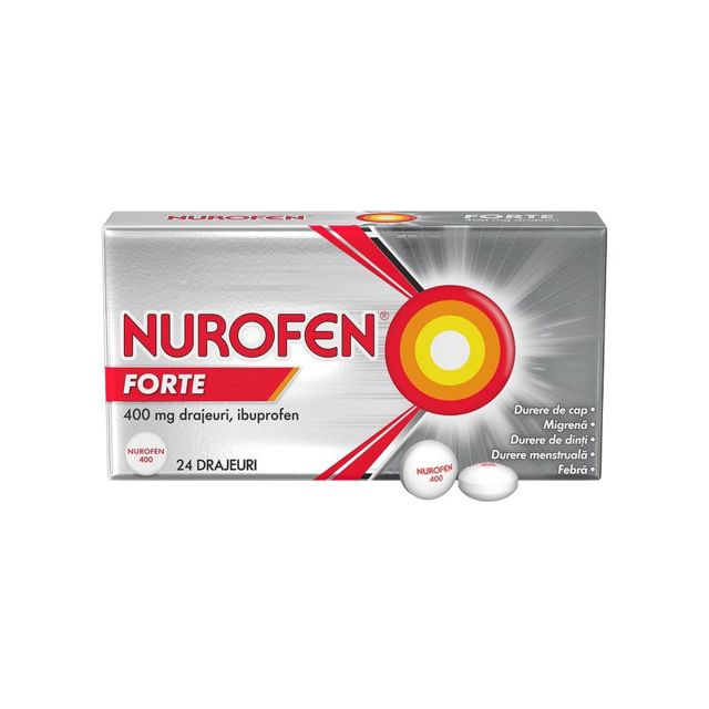 Poza produs Nurofen Forte, 400 mg, Reckitt Benkiser | 24 drajeuri