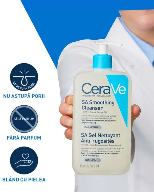 Poza produs Cerave gel de curatare anti-rugozitati pentru pielea uscata sau aspra | 473 ml