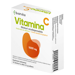Vitamina C, 1000 mg, pulbere orodispersabila, Bionika | 10 plicuri