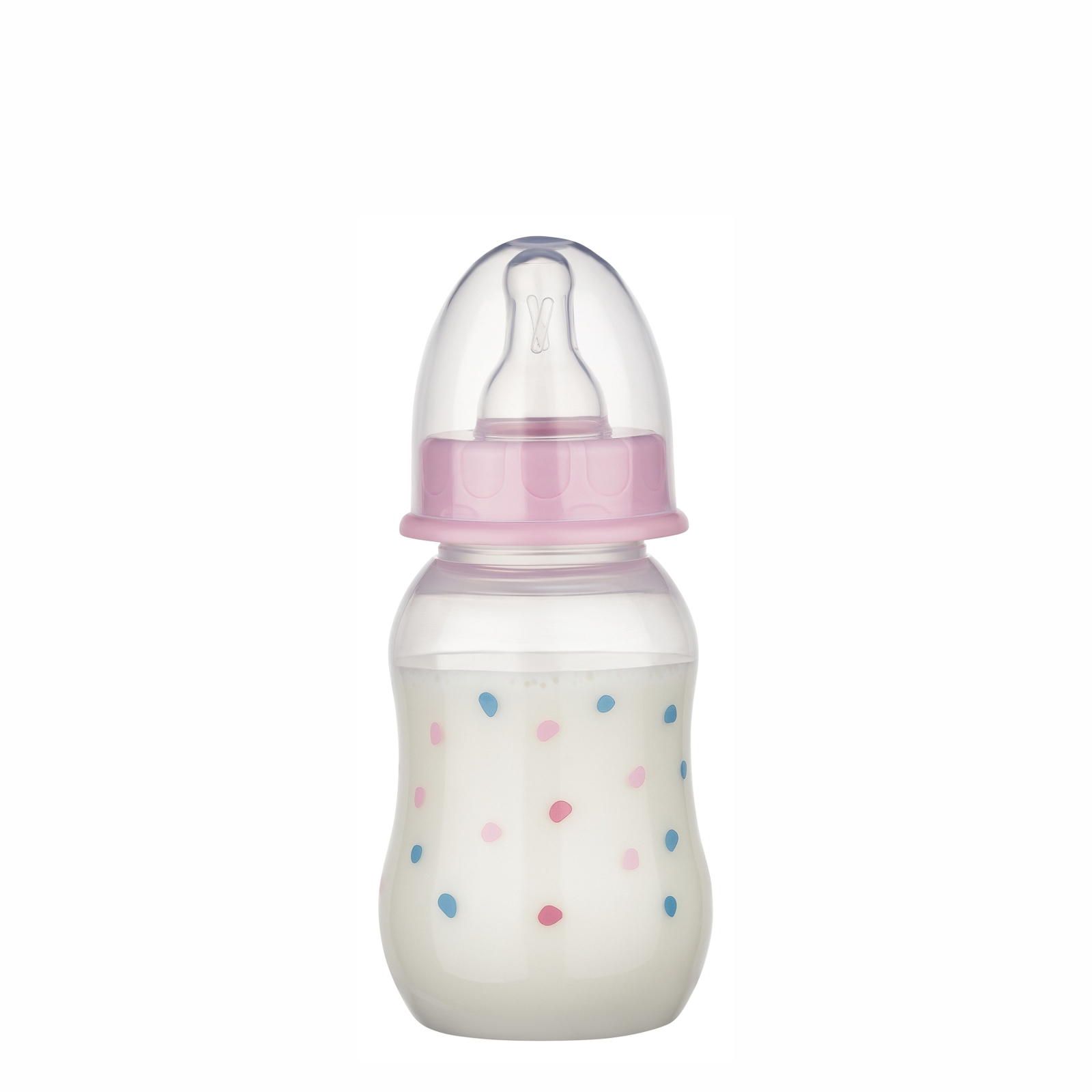 Poza produs Biberon PP fara BPA, decor buline, tetina S, 45010, Baby Nova | 130 ml