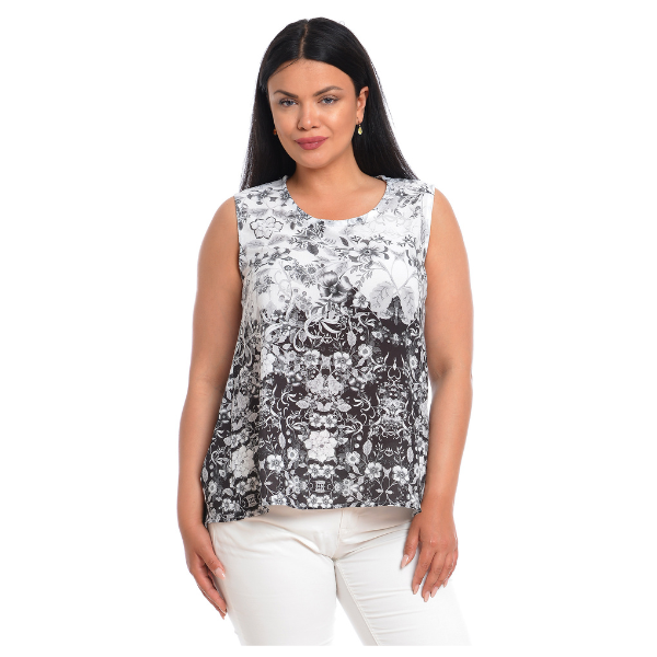 Poza produs Bluza vara ERV22V199 alb/negru floral, Eranthe | marimea L